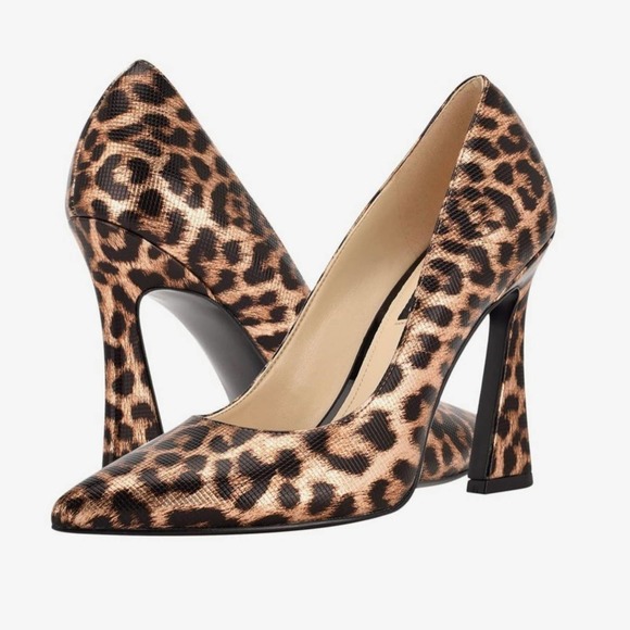 Nine West Shoes - Nine West Trendz Pointy Toe Pumps Metallic Leopard 8M